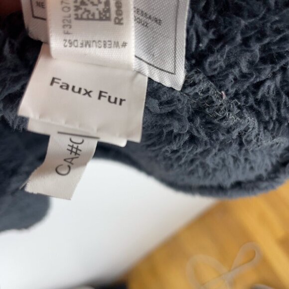 REEBOK Outerwear Fleece Faux Fur Kangaroo Pocket Stone Blue Sweater Jacket Sz S - Picture 8 of 8